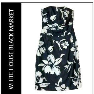 ⚫️⚪️ White House, Black market, women, strapless, floral, mini dress ⚫️⚪️